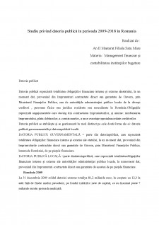 Studiu privind datoria publică în perioada 2009-2018 în România - Pagina 1