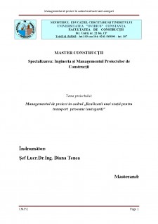 Managementul de proiect în cadrul realizării unei autogări - Pagina 1