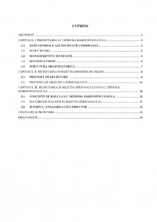 Recrutarea și selecția personalului în SC Sephora Marinopolulos SA - Pagina 1