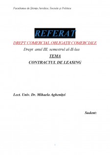 Contractul de leasing - Pagina 1