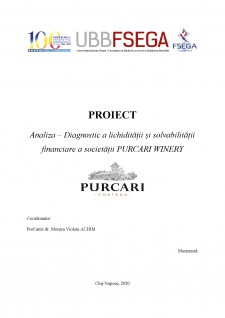 Analiza - Diagnostic a lichidității și solvabilității financiare a societății Purcari Winery - Pagina 1