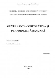 Guvernanță corporativă și performanță bancară - Pagina 1