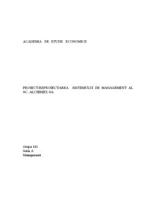 Reproiectarea Sistemului de Management al SC Alchimex SA - Pagina 1