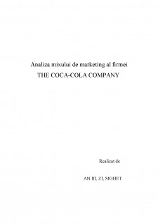 Analiza mixului de marketing al firmei The Coca-Cola Company - Pagina 1
