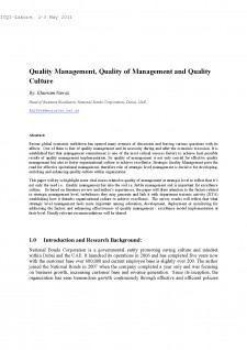 Quality Management, Quality of Management and Quality Culture - Pagina 1