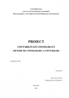 Contabilitate consolidată - Metode de consolidare a conturilor - Pagina 1