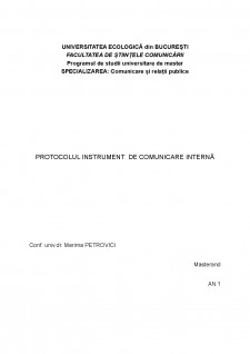 Protocolul - instrument de comunicare internă - Pagina 1
