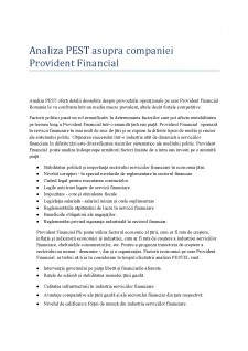Analiza PEST asupra companiei Provident Financial - Pagina 1
