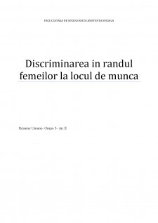 Discriminarea în rândul femeilor la locul de muncă - Pagina 1