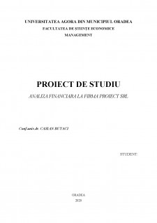 Analiza financiară la firma Proiect SRL - Pagina 1