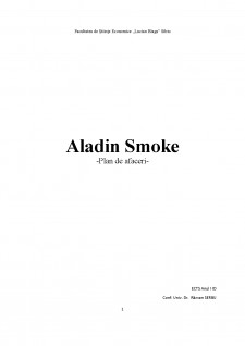 Plan de Afaceri - Aladin Smoke - Pagina 1