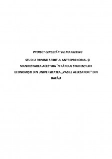 Studiu privind spiritul antreprenorial și manifestarea acestuia în rândul studenților economiști din Universitatea Vasile Alecsandri din Bacău - Pagina 1