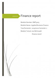 Finance report - Pagina 1