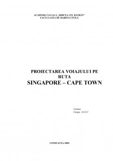 Proiectarea voiajului pe ruta Singapore - Capetown - Pagina 1
