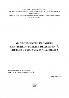 Managementul în cadrul serviciilor publice de asistență socială - Primăria Ianca, Brăila - Pagina 2