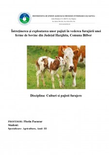 Întreținerea și exploatarea unor pajiști în vederea furajării unei ferme de bovine din Județul Harghita, Comună Bilbor - Pagina 1