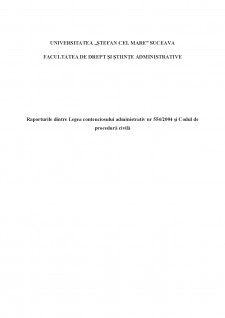 Raporturile dintre Legea contenciosului administrativ nr 554-2004 și Codul de procedură civilă - Pagina 1