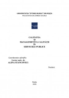 Calitatea și managementul calității în serviciile publice - Pagina 1