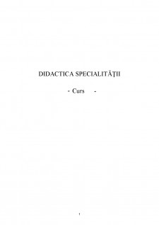 Didactica specialității - Pagina 1