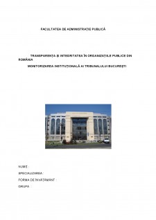 Monitorizarea instituțională al Tribunalului București - Pagina 1