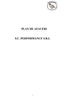 Plan de afaceri SC Performance SRL - Pagina 2