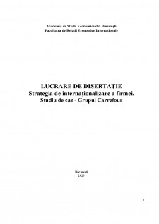 Strategia de internaționalizare a firmei - studiu de caz - Grupul Carrefour - Pagina 1