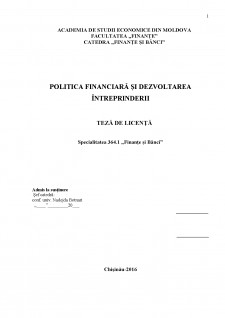 Politica financiară și dezvoltarea întreprinderii - Pagina 1