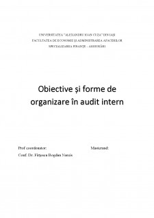 Obiective și forme de organizare în audit intern - Pagina 1