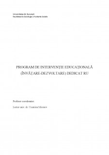 Program de intervenție educatională (invatare-dezvoltare) dedicat Resurse umane - Pagina 1