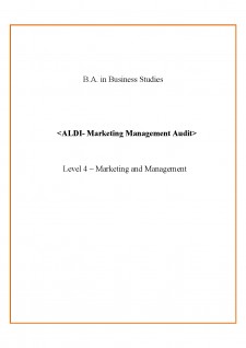 ALDI - Marketing Management Audit - Pagina 1