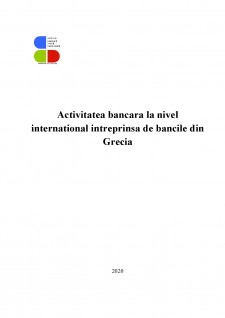 Activitatea bancară la nivel internațional intreprinsă de băncile din Grecia - Pagina 1