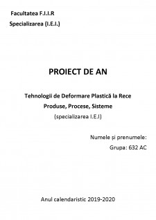 Tehnologii de deformare plastică la rece - Pagina 1