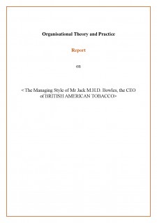 The Managing Style of Mr Jack M.H.D. Bowles, the CEO of British American Tobacco - Pagina 1