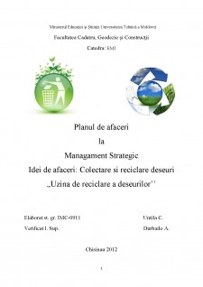 Idei de afaceri - Colectare și reciclare deșeuri - Pagina 1