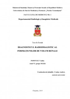 Diagnosticul radioimagistic al formațiunilor de volum renale - Pagina 1