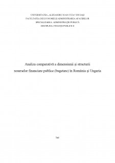 Analiza comparativă a dimensiunii și structurii veniturilor și cheltuielilor în România și Ungaria - Pagina 1