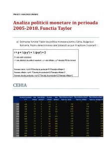 Analiza politicii monetare în perioada 2005-2018 - Funcția Taylor - Pagina 1