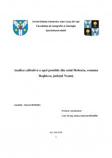 Analiza calitativă a apei potabile din satul Slobozia, comuna Boghicea, județul Neamț - Pagina 1
