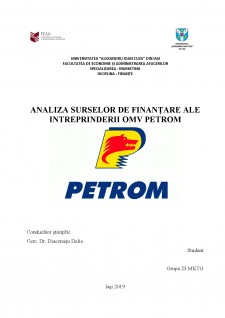 Analiza surselor de finanțare ale intreprinderii OMV Petrom - Pagina 1