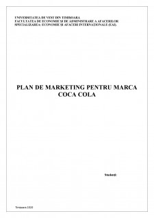 Plan de marketing pentru marca Coca Cola - Pagina 1