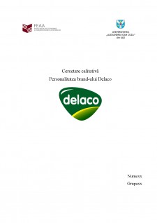 Cercetare calitativă - Personalitatea brand-ului Delaco - Pagina 1