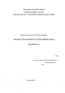 Politici investiționale și de promovare a exportului - Pagina 1