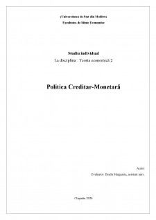 Politica Creditar-Monetară - Pagina 1