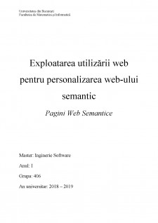 Exploatarea utilizării web pentru personalizarea web semantic - Pagina 1