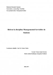 Managementul calității sericiilor medicale la nivelul unei organizații medicale - Pagina 1