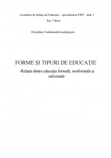 Forme și țipuri de educație - Relația dintre educația formală, nonformală și informală - Pagina 1