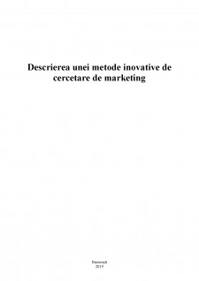 Descrierea unei metode inovative de cercetare de marketing - Pagina 1