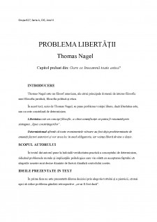 Problema libertății - Thomas Nagel - Pagina 1