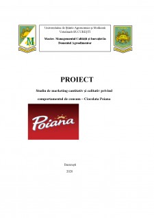 Studiu de marketing cantitativ și calitativ privind comportamentul de consum - Ciocolata Poiana - Pagina 1
