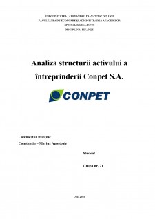 Analiza structurii activului a întreprinderii Conpet SA - Pagina 1